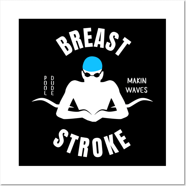 Boys Breaststroke Pool Dude Swimming Gift Wall Art by atomguy